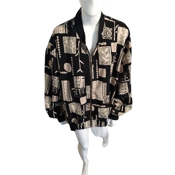 Vintage Cascais Womens size 2X Lightweight Artwear Classic Bomber Zipper Jacket - Picture 2 of 10